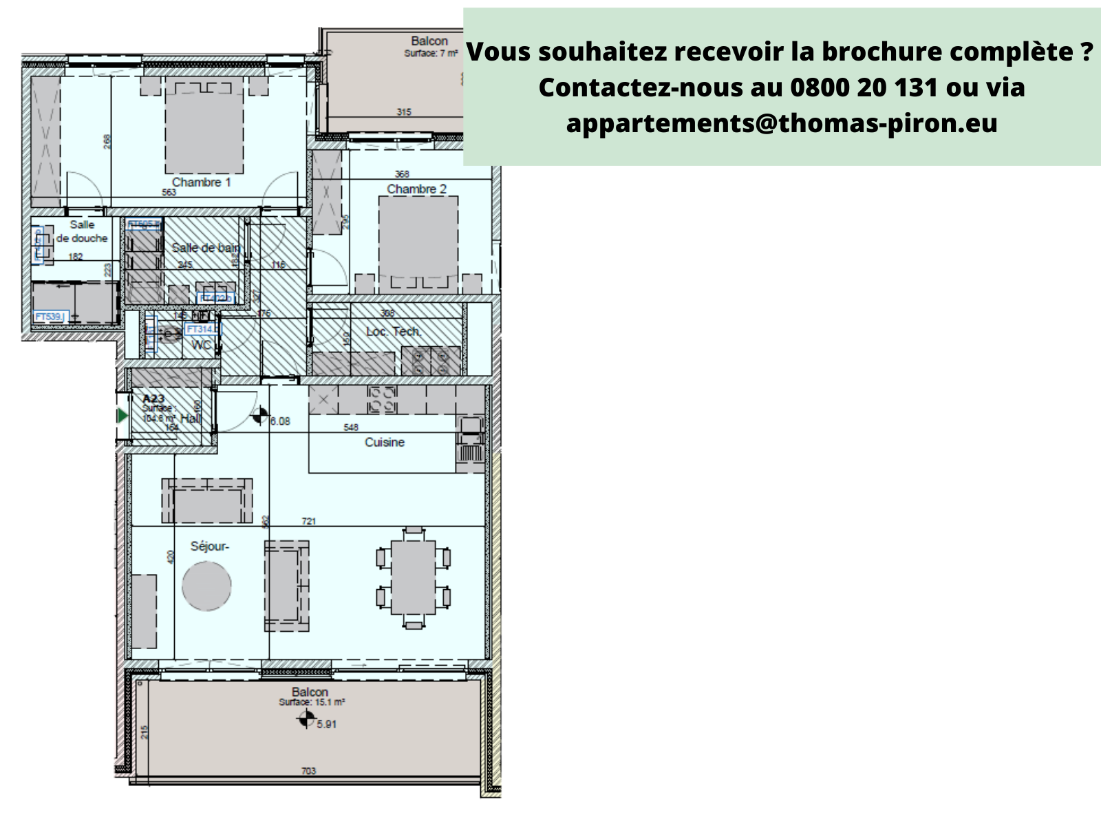 Appartement à vendre à Hannut 4280 395000.00€ 2 chambres 104.80m² - annonce 77046