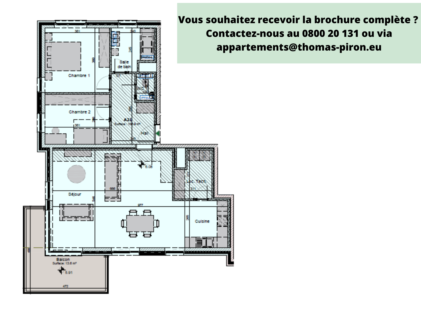 Appartement à vendre à Hannut 4280 425000.00€ 2 chambres 406.90m² - annonce 77048