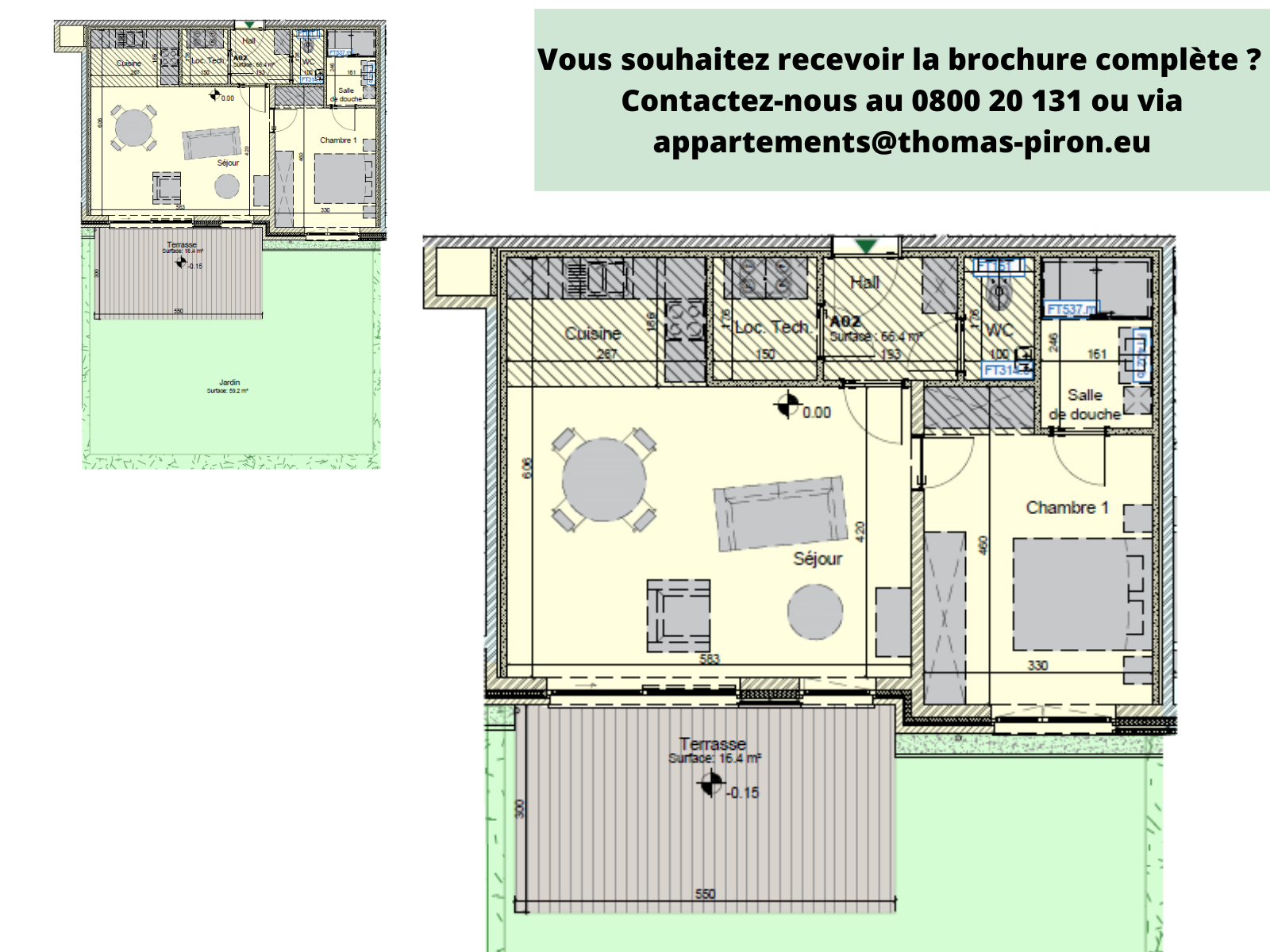 Appartement à vendre à Hannut 4280 265000.00€ 1 chambres 66.40m² - annonce 77547