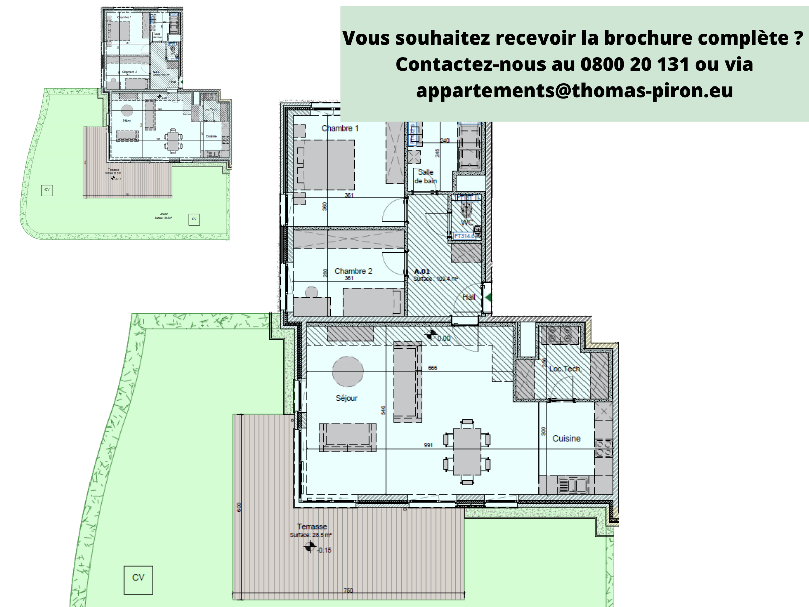 Appartement à vendre à Hannut 4280 445000.00€ 2 chambres 109.40m² - annonce 77548