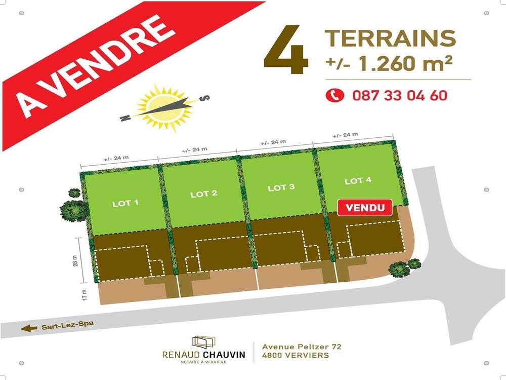 Terrain à vendre à Jalhay 4845 138600.00€  chambres m² - annonce 191833